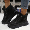 Dames high-top sneakers - stijlvolle sneakers met faux fur lining