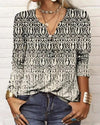 Geprint shirt - stijlvolle blouse met lange mouwen voor dames