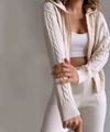 2-delige gebreide lounge set - trendy hoodie en joggingset voor dames - Bakkermode.nl