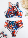 Dames zwemset met hoge taille bikini top en broekje - trendy twee-delige zwemkleding voor vrouwen