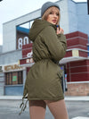 Capuchon winterjas voor dames - jas met taillekoord - Bakkermode.nl