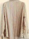 Dames gestreepte blouse - knoopsluiting met lange mouwen