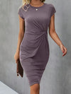 Midi jurk - chique twisted knoop damesjurk