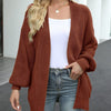 Dames gebreid vest met zakken - lange mouwen en casual los model - Bakkermode.nl