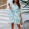 Dames casual zomer v-hals jurk met bloemenprint en volants - luchtige outfit voor tuinfestivals