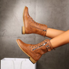 Dames vintage veterlaarzen - stijlvolle leren wandelschoenen