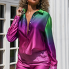 2-delige satijnen lounge set - chique dames pyjama ensemble