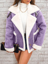 Pluche winterjas voor dames - gezellig met schapenvachtkraag - Bakkermode.nl