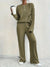 2-delige geribbelde lounge set - stijlvolle dames pyjama outfit