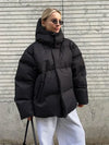 Gezellige pufferjack - oversized gewatteerde damesjas