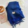 Luxe wollen sjaal - zachte dames wrap met franjes - Bakkermode.nl