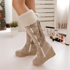 Kniehoog wedge laarzen - gezellige winterfootwear voor dames - Bakkermode.nl