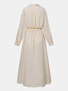 Maxi shirtjurk - chique lange jurk met riem voor dames