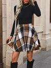 Geruite minirok - trendy rok met elastische tailleband