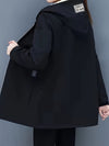 Fleece capuchonjas voor dames - zwarte casual jas - Bakkermode.nl