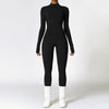 Warm zipper lange mouwen jumpsuit - yoga fitness sportbroek ademend dames bodysuit - Bakkermode.nl