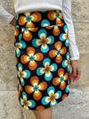 Vrouwen mini rok retro bloemenprint multi-kleur casual outfit - vintage a-lijn ontwerp