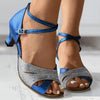 Dames sandalen met een chique strappy ontwerp - verstelbare avond schoenen voor dansen
