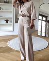 Dames relaxte fit beige linnenmix broeken - stijlvolle en veelzijdige draagbare kleding