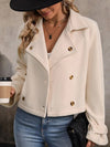 Dames dubbelzijdige jas - elegante beige casual buitenjas voor elke gelegenheid