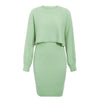 3-delige gebreide set - elegante gebreide mouwloze jurk met sweater voor herfst en winter - Bakkermode.nl