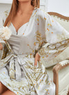 2-delige satijnen kimono set - elegante dames nachtmode met bijpassende nachtjapon