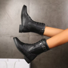 Dames vintage veterlaarzen - stijlvolle leren wandelschoenen