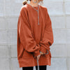 Dames oversized sweater - losse fit lange pullover met ronde hals en geribbelde boorden - Bakkermode.nl