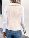 Dames gilet van zacht pluche voor dagelijks laagjes-styling - stijlvolle beige vest voor casual outfits
