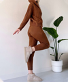 2-delige gebreide lounge set - trendy hoodie en joggingset voor dames - Bakkermode.nl