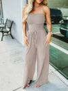 Dames jumpsuit met stylish strapless ontwerp voor casual uitjes - fijne all-in-one outfit, voor warmere dagen