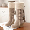 Kniehoog wedge laarzen - gezellige winterfootwear voor dames - Bakkermode.nl