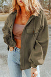 Fleece hoodie - casual dames jack met rits en borstzakken - Bakkermode.nl