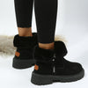Warme dames enkellaarzen - winterlaarzen met pluche voering, ritssluiting en antislip zool - Bakkermode.nl
