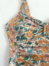 Bloemenpatroon badpak - stijlvolle beige dames badpak