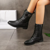 Dames vintage veterlaarzen - stijlvolle leren wandelschoenen
