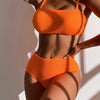 2-delig bikini set - levendig oranje-rood dames high-waisted zwemkleding