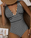 Dames badmode elegante tankini met gestreept ontwerp - chique zwemset voor dames