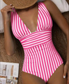 Dames badmode elegante tankini met gestreept ontwerp - chique zwemset voor dames
