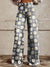 Bloemen brede broek - levendig gedrukte jeans voor dames