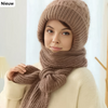 Gebreide muts en sjaal set - warme dames winteraccessoires - Bakkermode.nl