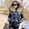 Dames winter pufferjack - stijlvolle met dons gevulde jas met fauxbont capuchon - Bakkermode.nl