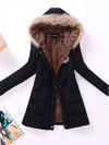 Dames winterjacket met capuchon - warme gewatteerde jas voor vrouwen
