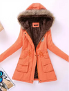 Dames winterjacket met capuchon - warme gewatteerde jas voor vrouwen