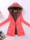 Dames winterjacket met capuchon - warme gewatteerde jas voor vrouwen