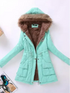Dames winterjacket met capuchon - warme gewatteerde jas voor vrouwen