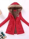 Dames winterjacket met capuchon - warme gewatteerde jas voor vrouwen
