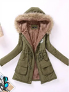 Dames winterjacket met capuchon - warme gewatteerde jas voor vrouwen