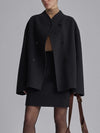 Oversized button-down jas dames - korte beige jas met moderne pasvorm - Bakkermode.nl