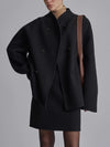 Oversized button-down jas dames - korte beige jas met moderne pasvorm - Bakkermode.nl